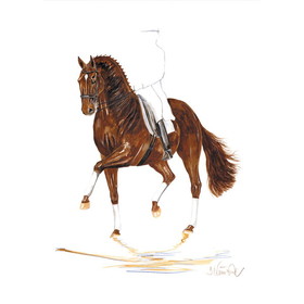 Haddington Green Equestrian Art Print - Brandy (Dressage) Horse 19.75" X 27.5"