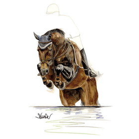 Intrepid International Print - Tiramisu (Jumping Horse) Horse 19.75" X 27.5"
