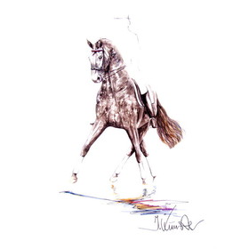 Haddington Green Equestrian Art Print - Romme (Dressage) Horse 19.75" X 27.5"
