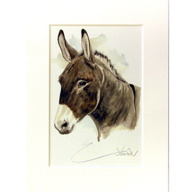 Intrepid International Print - Benjamin (Donkey) Matted (Print Size 11 3/4" X 15 3/4"