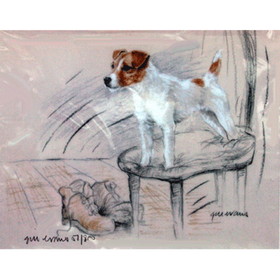 Print - Terrier Standing On Chair