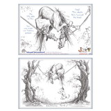 Haddington Green Equestrian Art Card - Balancing Rein 6 pack