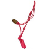 Intrepid International Halter Rope and Lead Red/Silver with Leather Nose