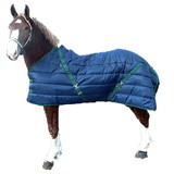 Intrepid International Snuggie Large Horse Stable Blanket 350G, 600D Navy/Hunter Green 90