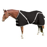 Intrepid International Snuggie Large Horse Stable Blanket 350G, 600D Black/Silver 86