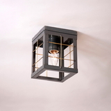 Irvin's Tinware 144XCT Single Ceiling Light with Brass Bars in Country Tin