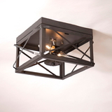 Irvin's Tinware 145AXKB Double Ceiling Light with Folded Bars in Kettle Black