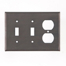 Irvin's Tinware 379DSOBT Double Switch and Outlet Cover Unpierced in Blackened Tin
