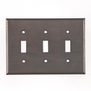 Irvin's Tinware 379TSBT Triple Switch Cover Unpierced in Blackened Tin