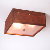 Irvin's Tinware 431CRT Square Ceiling Light with Chisel in Rustic Tin