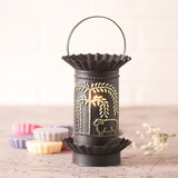 Irvin's Tinware 541WLKB Mini Wax Warmer with Willow and Sheep in Kettle Black
