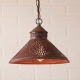 Irvin's Tinware 686CRT Stockbridge Shade Light with Chisel in Rustic Tin