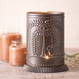 Irvin's Tinware 733WLKB Candle Warmer with Willow and Sheep in Kettle Black