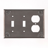 Irvin's Tinware 789DSOBT Double Switch and Outlet Cover with Chisel Blackened Tin