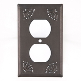 Irvin's Tinware 789OBT Single Outlet Cover with Chisel in Blackened Tin