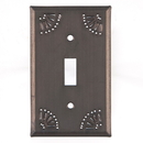 Irvin's Tinware 789SBT Single Switch Cover with Chisel in Blackened Tin