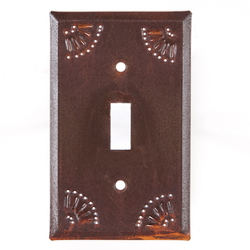 Irvin's Tinware 789SRT Single Switch Cover with Chisel in Rustic Tin
