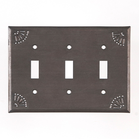 Irvin's Tinware 789TSBT Triple Switch Cover with Chisel in Blackened Tin