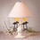 Irvin's Tinware 836ATVWH Cedar Creek Lamp in Americana White with Shade
