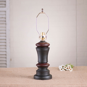 Irvin's Tinware 838SBKSRD Peppermill Lamp Base - Sturbridge Black with Red Stripe