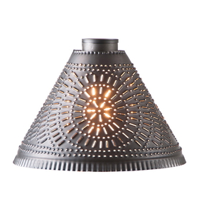 Irvin's Tinware 868CSHADKB Large Franklin Light Shade with Chisel Design in Kettle Black