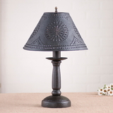 Irvin's Tinware 873XTBOR Butcher's Lamp in Americana Black with Shade