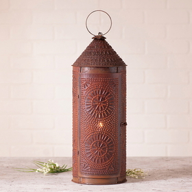 Irvin's Tinware 882CRT 22-Inch Chimney Lantern in Rustic Tin