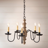 Irvin's Tinware 9112TPWD Country Inn Wood Chandelier in Americana Pearwood