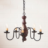 Irvin's Tinware 9116TPLR Lancaster Wood Chandelier in Americana Red