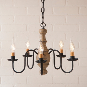 Irvin's Tinware 9116TPWD Lancaster Wood Chandelier in Americana Pearwood