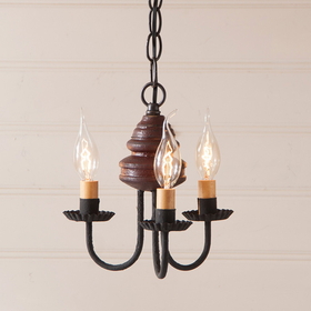 Irvin's Tinware 9120TPLR Bellview Wood Chandelier in Americana Red