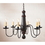 Irvin's Tinware 9148SBKSRD Large Norfolk Chandelier in Sturbridge Black with Red Stripe