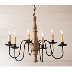 Irvin's Tinware 9156TPWD Harrison Wood Chandelier in Americana Pearwood