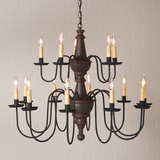 Irvin's Tinware 9157TESB Harrison Two Tier Wood Chandelier in Espresso