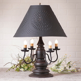 Irvin's Tinware 9158XTBOR Harrison Lamp in Americana Black with Shade