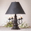 Irvin's Tinware 9158XTBOR Harrison Lamp in Americana Black with Shade