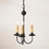 Irvin's Tinware 9180BK Small 3-Arm Westford Chandelier in Textured Black