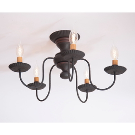 Irvin's Tinware 9183H12 Thorndale Ceiling Light in Hartford Black with Red