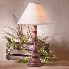 Irvin's Tinware 9187ATPLR Davenport Lamp in Americana Red with Shade