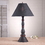 Irvin's Tinware 9187XH12 Davenport Lamp in Hartford Black with Red with Shade