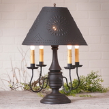 Irvin's Tinware 9188XH1 Jamestown Lamp in Hartford Black with Shade