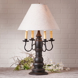 Irvin's Tinware 9196ATBOR Bradford Lamp in Americana Black with Shade