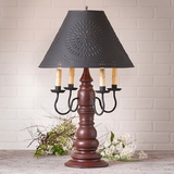 Irvin's Tinware 9196XTPLR Bradford Lamp in Americana Red with Shade