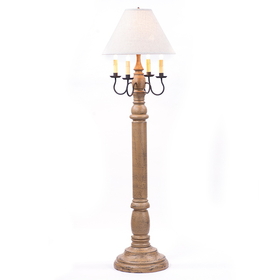 Irvin's Tinware 9200ATPWD General James Floor Lamp in Pearwood with Shade