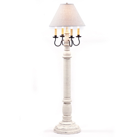 Irvin's Tinware 9200ATVWH General James Floor Lamp in White with Shade