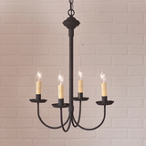 Irvin's Tinware 9202BK 4-Arm Grandview Chandelier with Ecru Sleeves