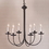Irvin's Tinware 9203BKG 6-Arm Grandview Chandelier with Gray Sleeves