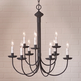 Irvin's Tinware 9204BKG 9-Arm Grandview Chandelier with Gray Sleeves