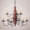 Irvin's Tinware 9207TPLR Fairfield Chandelier in Americana Red