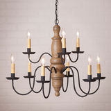 Irvin's Tinware 9207TPWD Fairfield Chandelier in Americana Pearwood